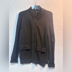 Banana Republic Zip Up Sweater Jacket Shawl Collar Cardigan‎ Wool Blend Mens XL